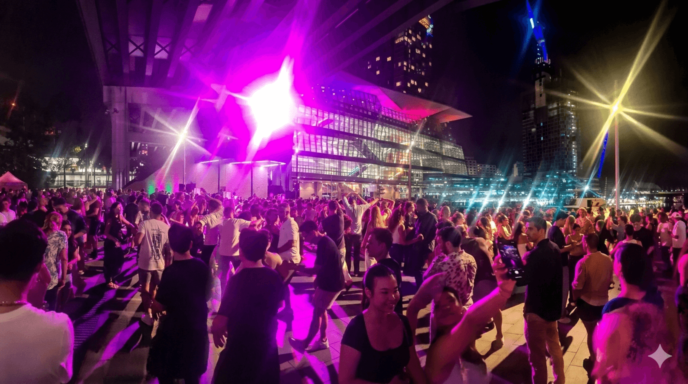 Salsa dancing event with guests enjoying a community dance experience