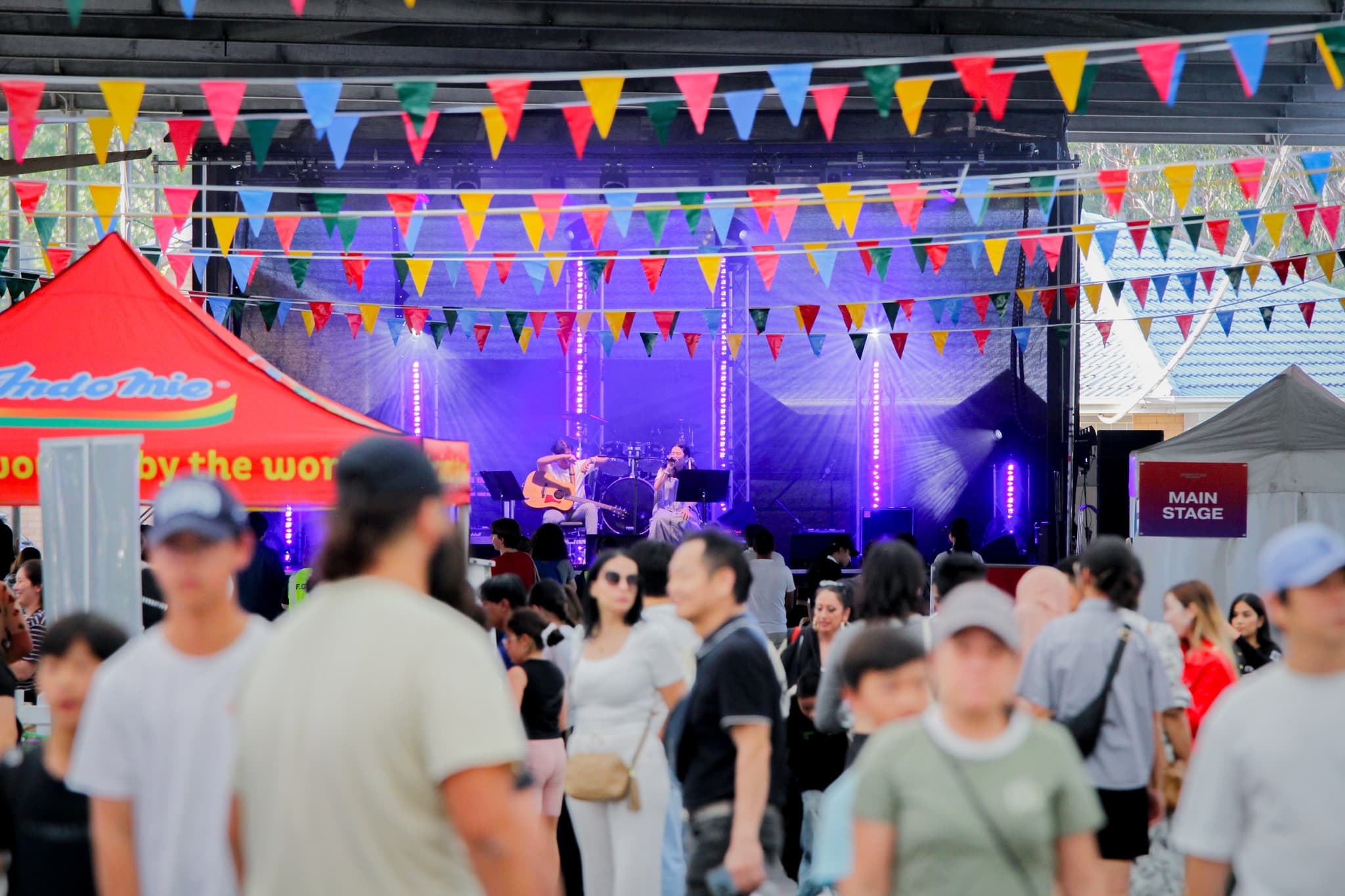 Community street festival with public event attendees